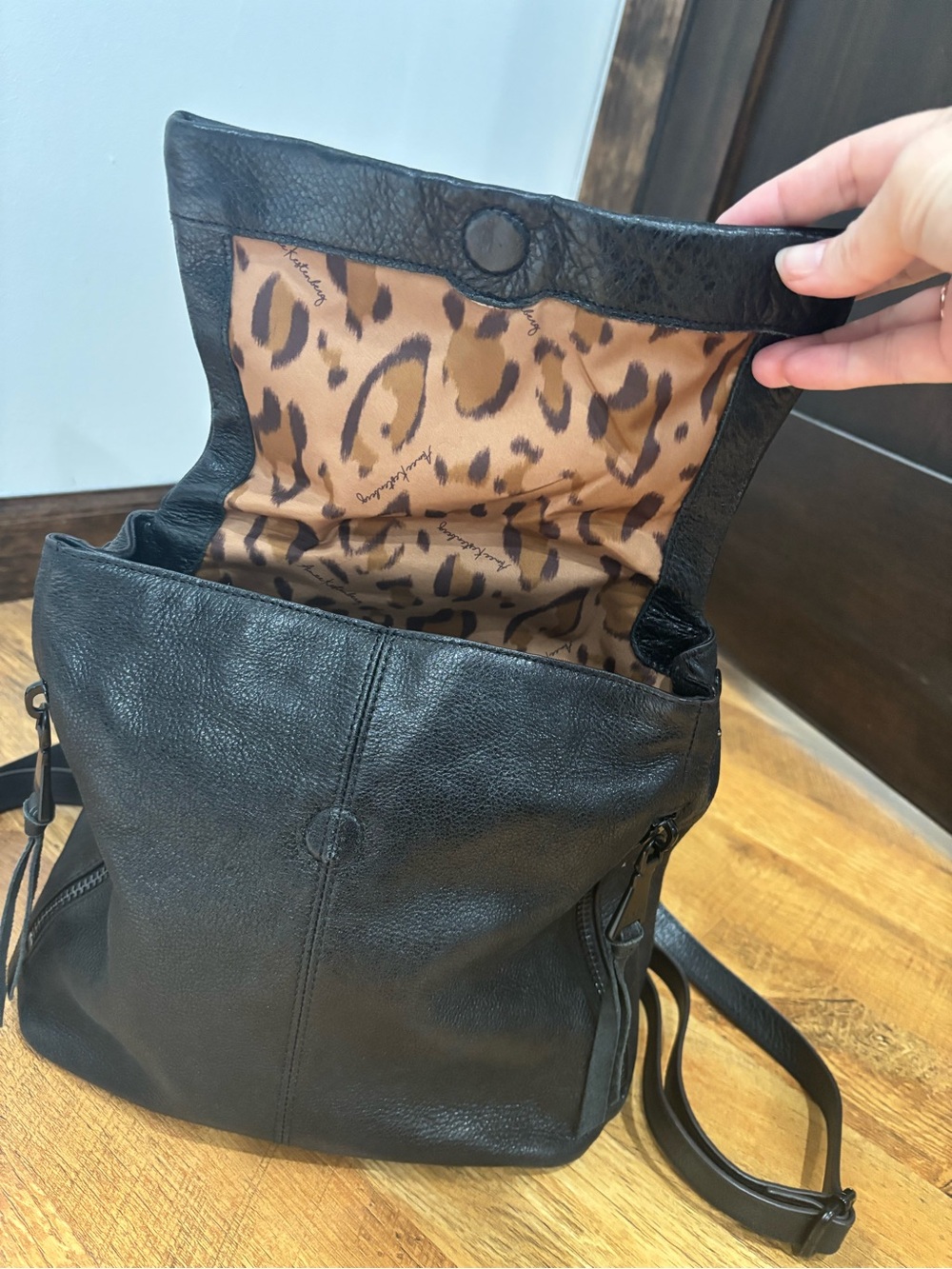 Black Leather Women’s Backpack - Picture 3 of 16